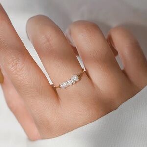 Gold Pearl Accent Ring